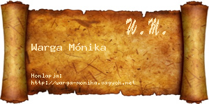 Warga Mónika névjegykártya